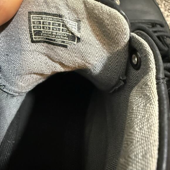 Keen Mens Shoe Glenhaven Size 9.5 Sneaker Mid Top Black Nubuck Suede Casual - Picture 9 of 10